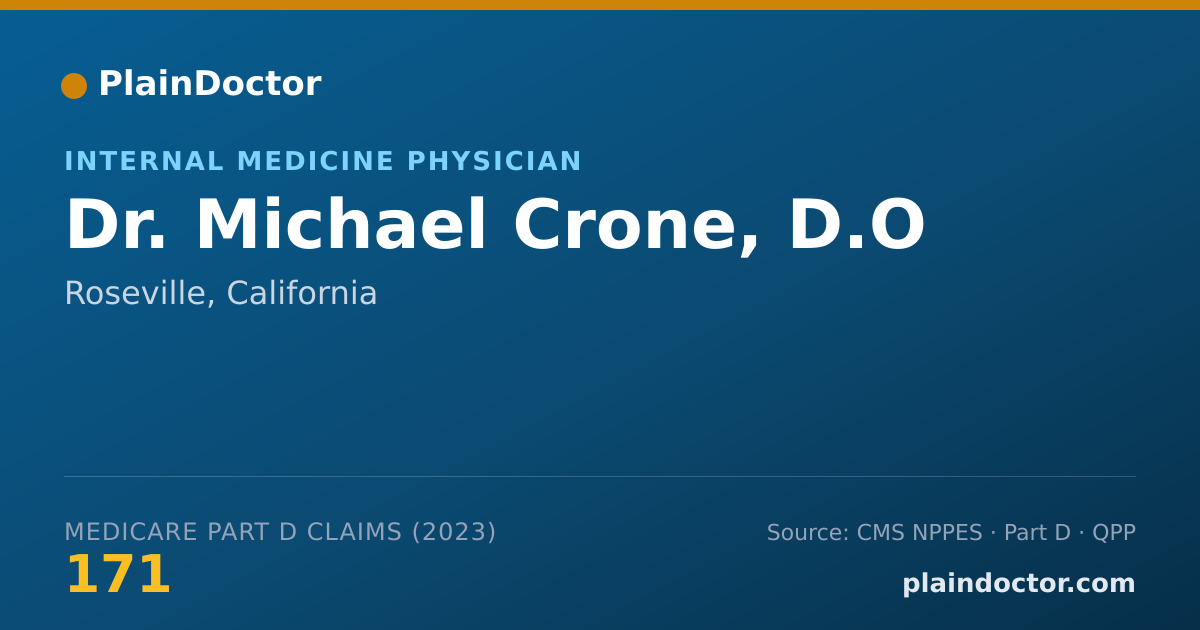 Shareable card for Michael Crone, D.O - Internal Medicine Physician, Roseville, CA