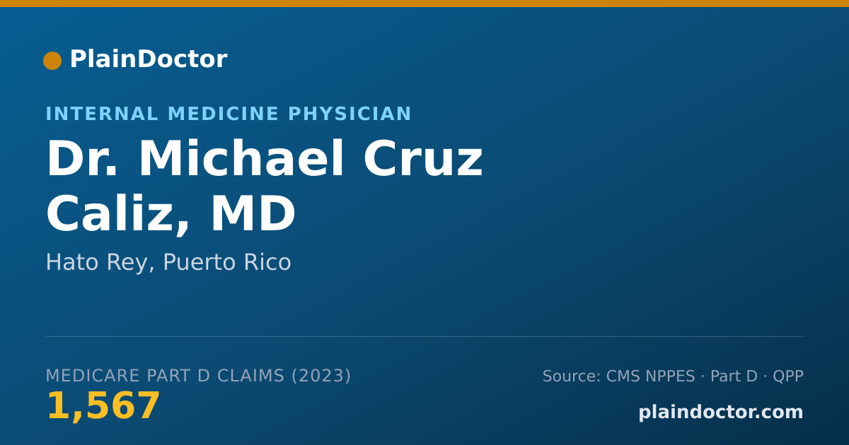 Shareable card for Michael Cruz Caliz, MD - Internal Medicine Physician, Hato Rey, PR