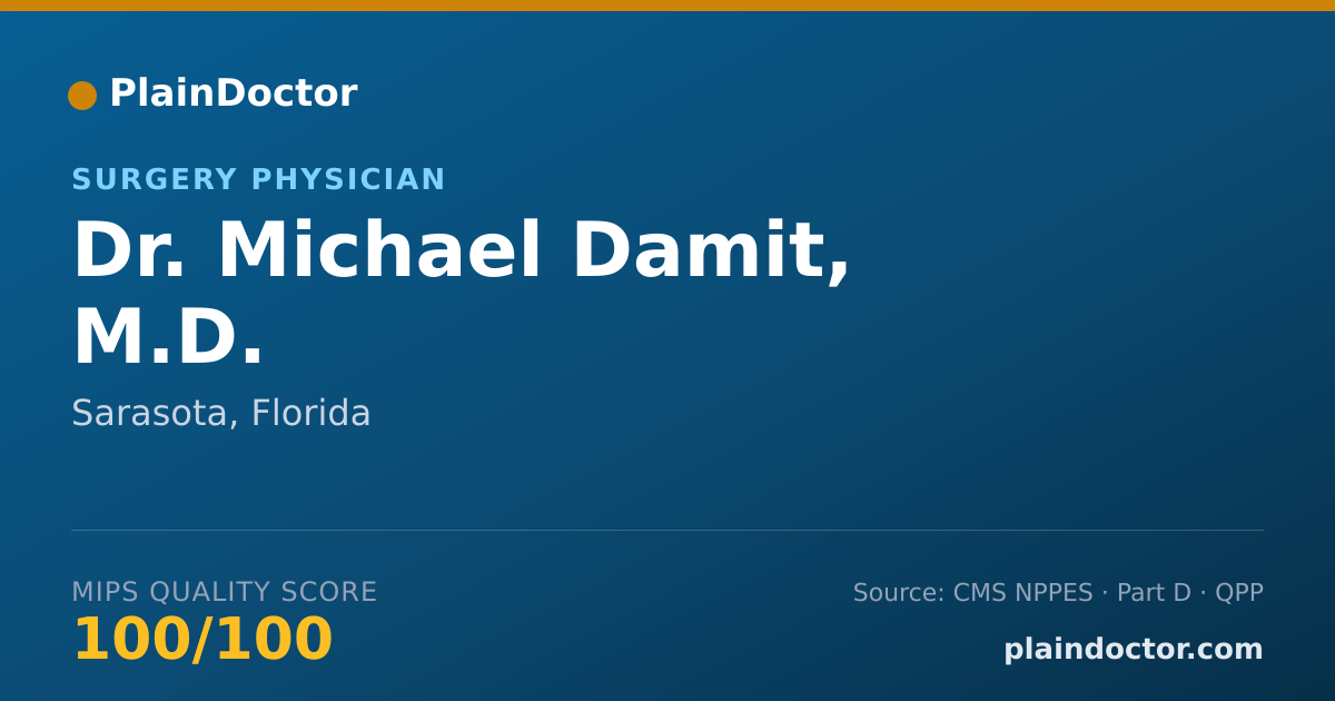 Shareable card for Michael Damit, M.D. - Surgery Physician, Sarasota, FL