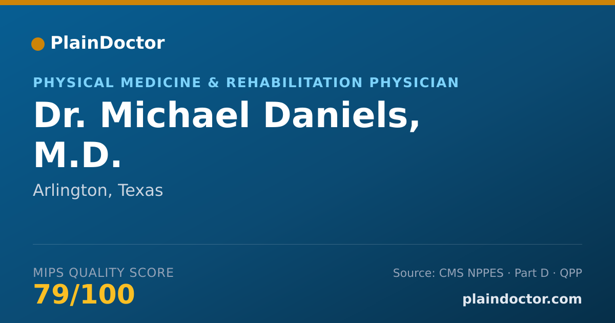 Shareable card for Michael Daniels, M.D. - Physical Medicine & Rehabilitation Physician, Arlington, TX