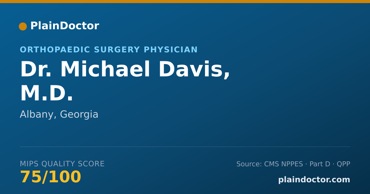 Shareable card for Michael Davis, M.D. - Orthopaedic Surgery Physician, Albany, GA