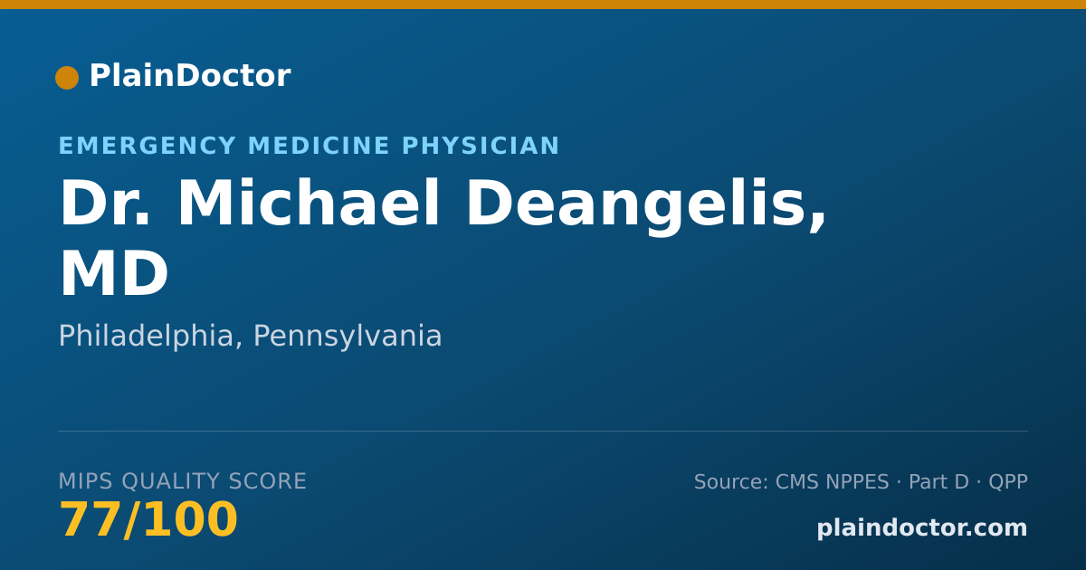 Shareable card for Michael Deangelis, MD - Emergency Medicine Physician, Philadelphia, PA