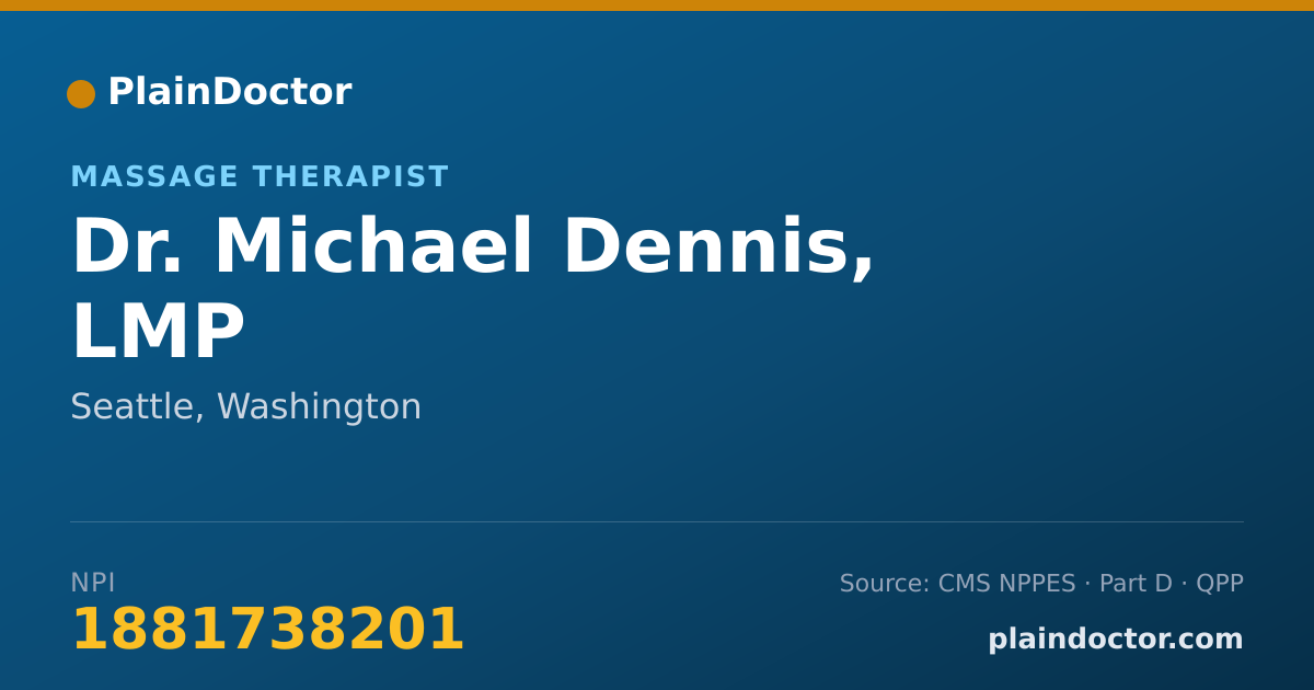 Shareable card for Michael Dennis, LMP - Massage Therapist, Seattle, WA