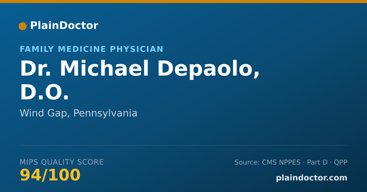 Shareable card for Michael Depaolo, D.O. - Family Medicine Physician, Wind Gap, PA