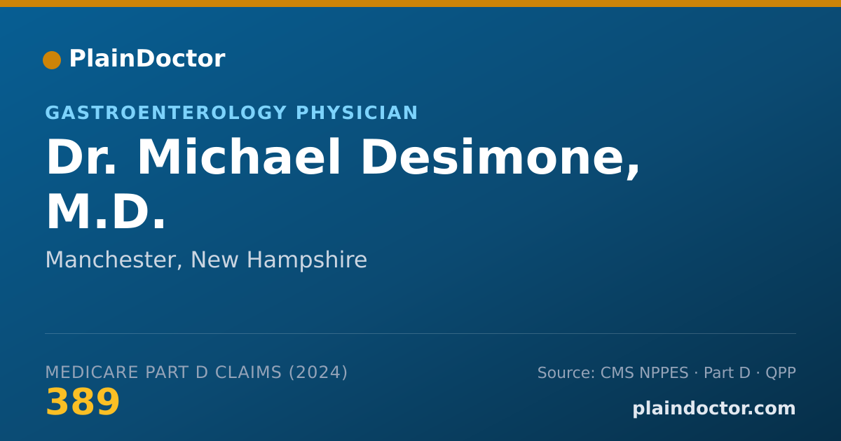 Shareable card for Michael Desimone, M.D. - Gastroenterology Physician, Manchester, NH