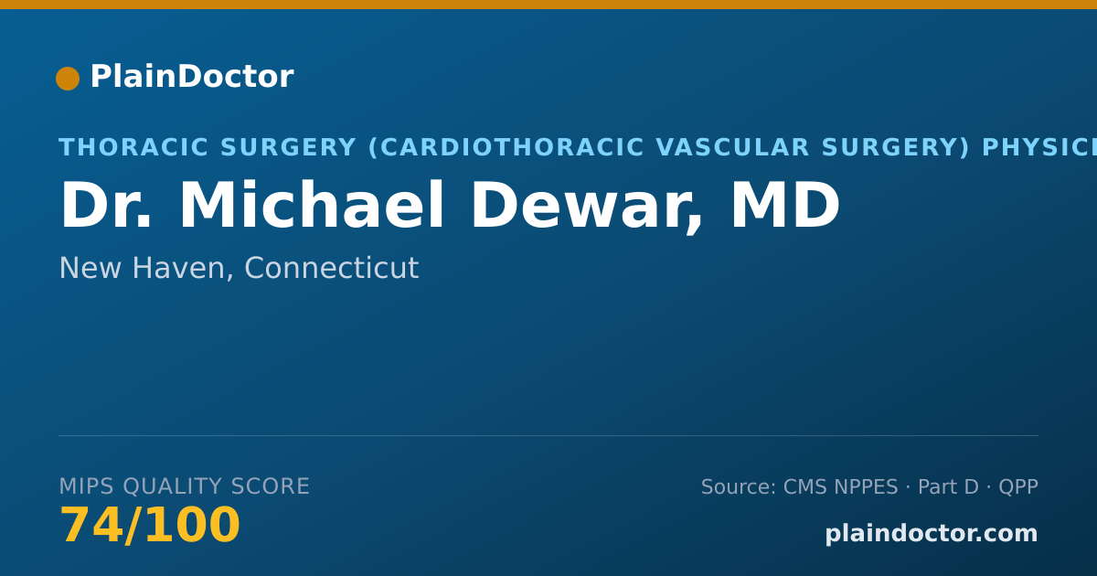 Shareable card for Michael Dewar, MD - Thoracic Surgery (Cardiothoracic Vascular Surgery) Physician, New Haven, CT