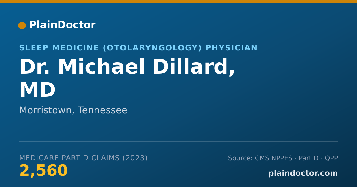 Shareable card for Michael Dillard, MD - Sleep Medicine (Otolaryngology) Physician, Morristown, TN