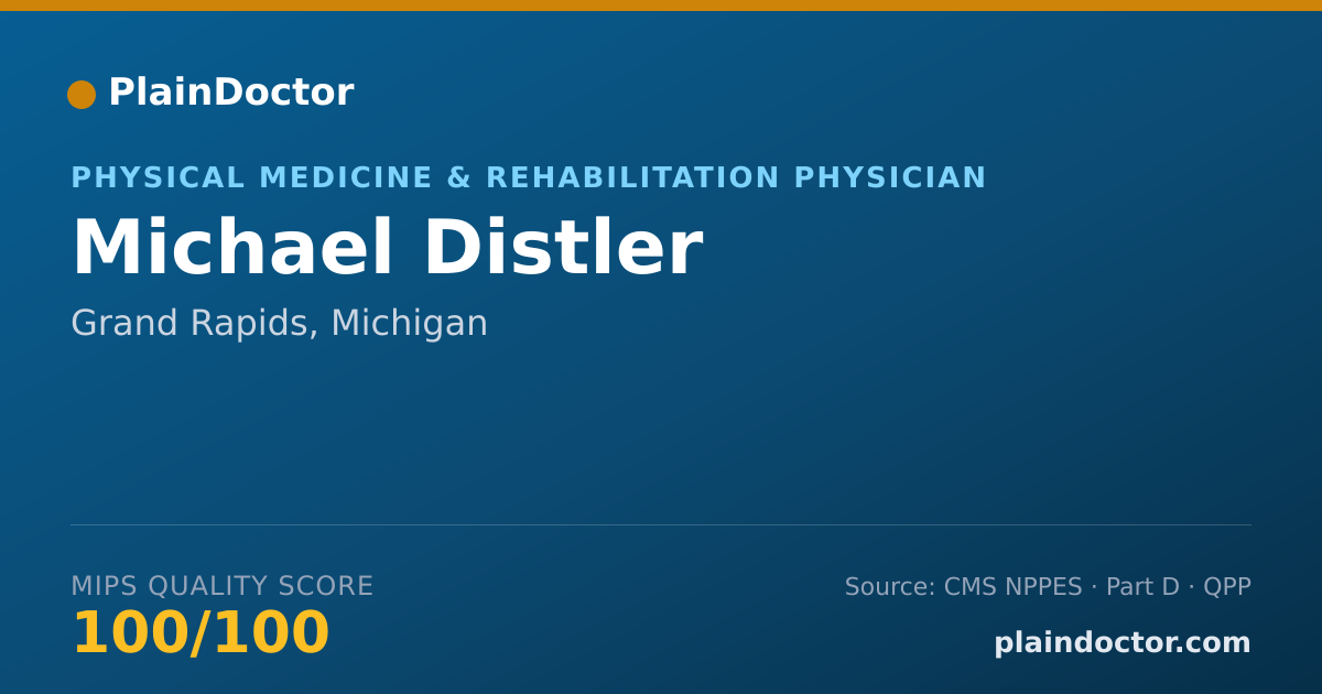 Shareable card for Michael Distler - Physical Medicine & Rehabilitation Physician, Grand Rapids, MI