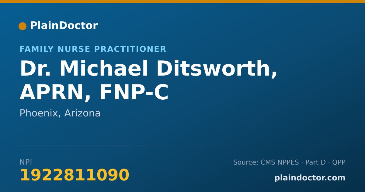 Shareable card for Michael Ditsworth, APRN, FNP-C - Family Nurse Practitioner, Phoenix, AZ