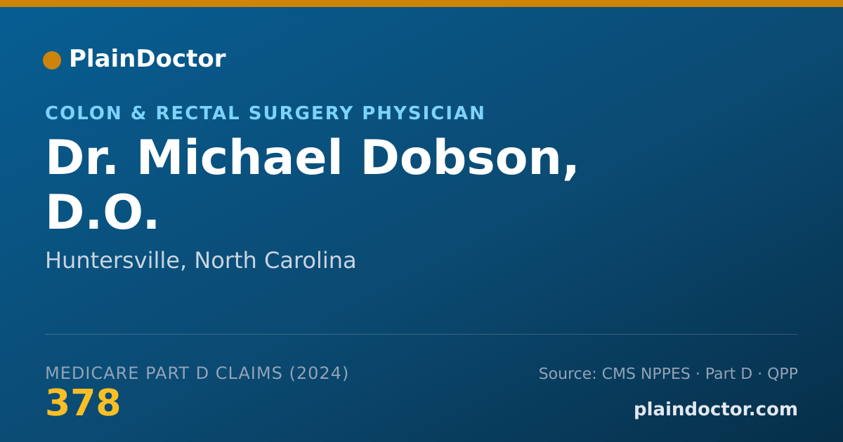Shareable card for Michael Dobson, D.O. - Surgery Physician, Huntersville, NC