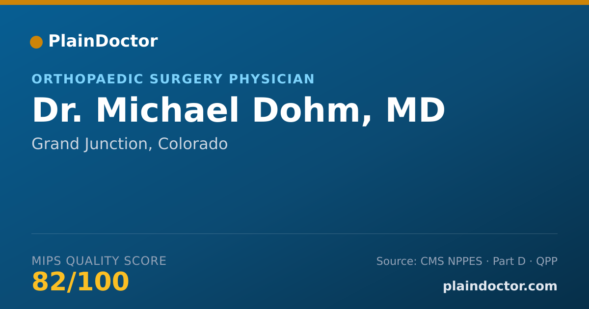Shareable card for Michael Dohm, MD - Orthopaedic Surgery Physician, Grand Junction, CO