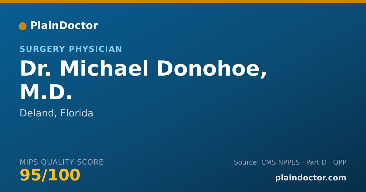 Shareable card for Michael Donohoe, M.D. - Surgery Physician, Deland, FL
