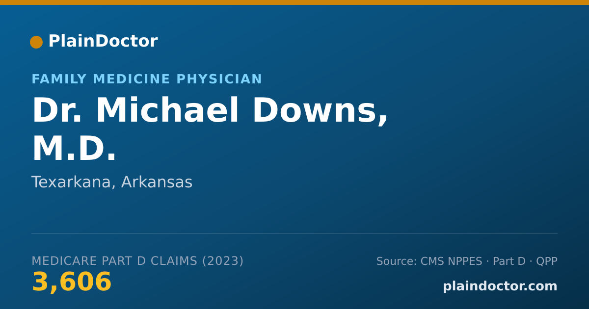 Shareable card for Michael Downs, M.D. - Family Medicine Physician, Texarkana, AR