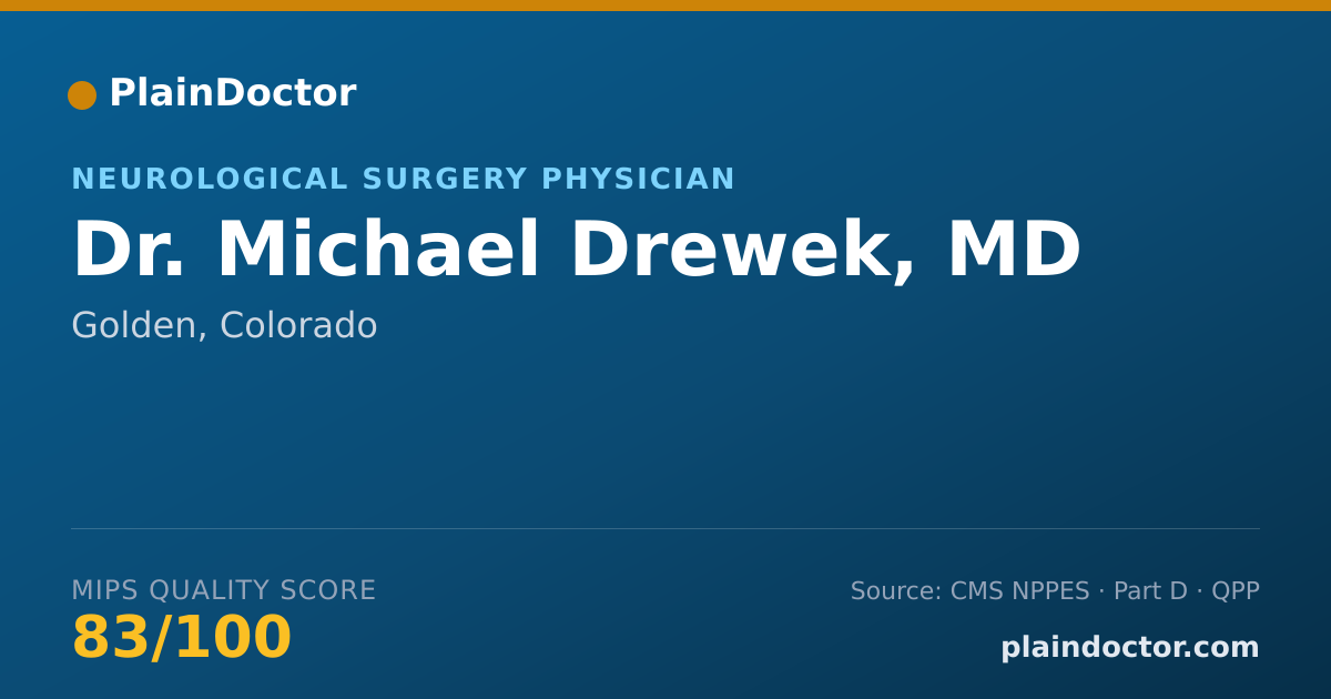 Shareable card for Michael Drewek, MD - Neurological Surgery Physician, Golden, CO
