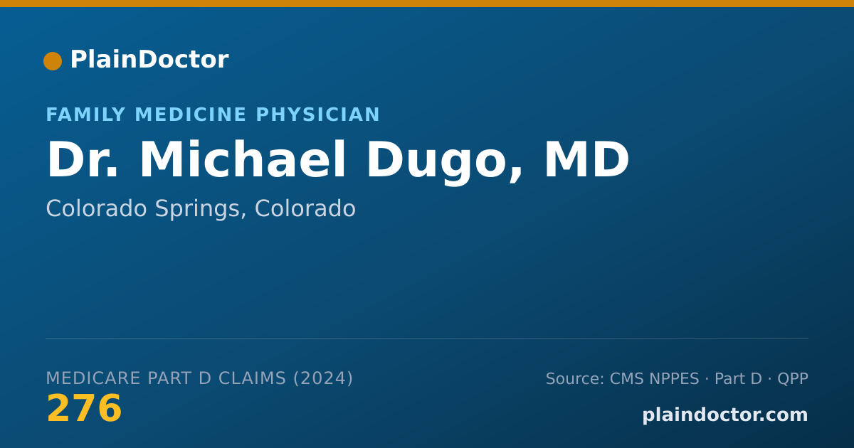 Shareable card for Michael Dugo, MD - Family Medicine Physician, Colorado Springs, CO