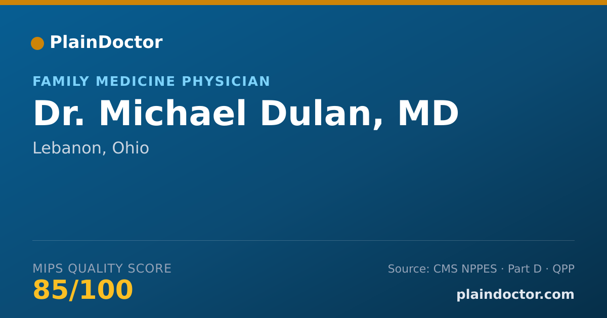 Shareable card for Michael Dulan, MD - Family Medicine Physician, Lebanon, OH
