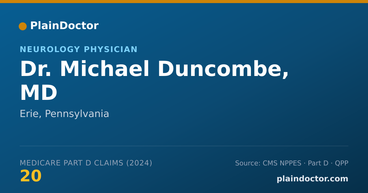 Shareable card for Michael Duncombe, MD - Neurology Physician, Erie, PA