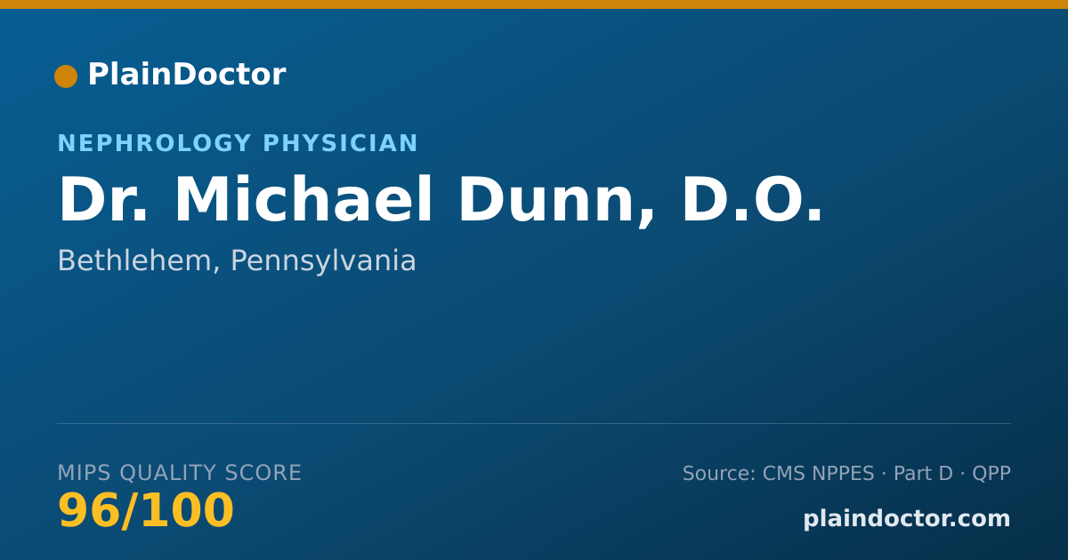 Shareable card for Michael Dunn, D.O. - Nephrology Physician, Bethlehem, PA