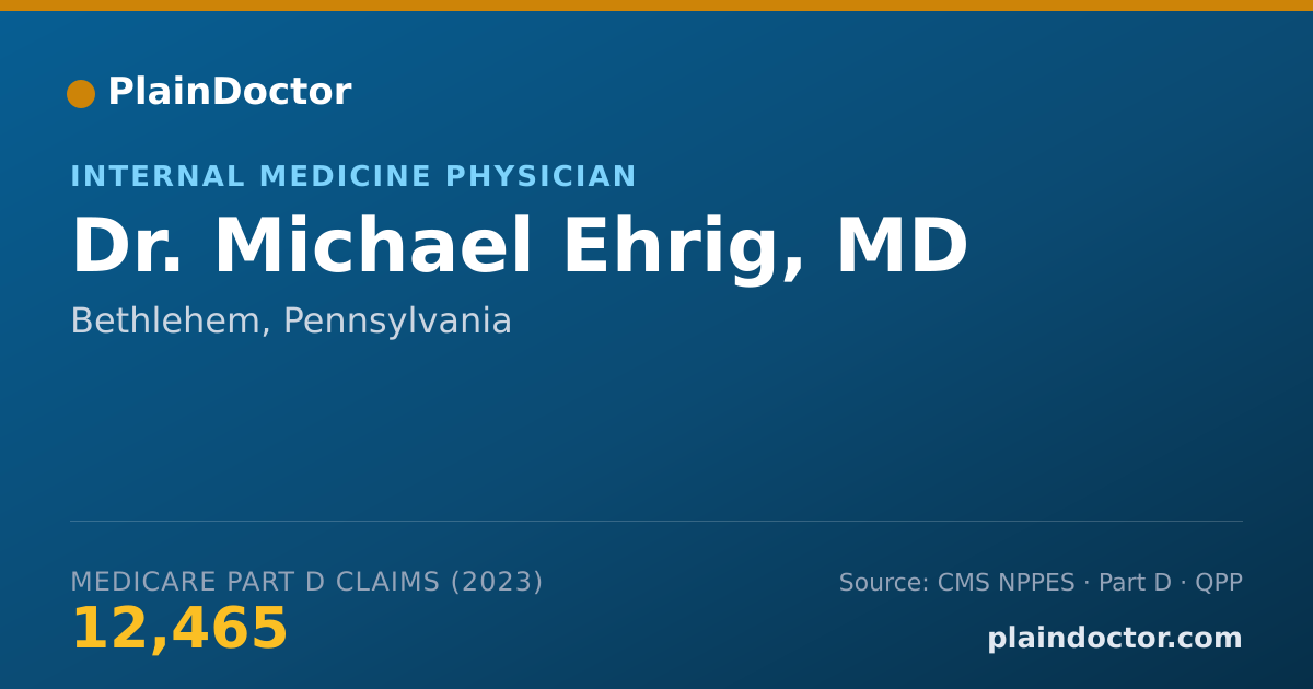Shareable card for Michael Ehrig, MD - Internal Medicine Physician, Bethlehem, PA