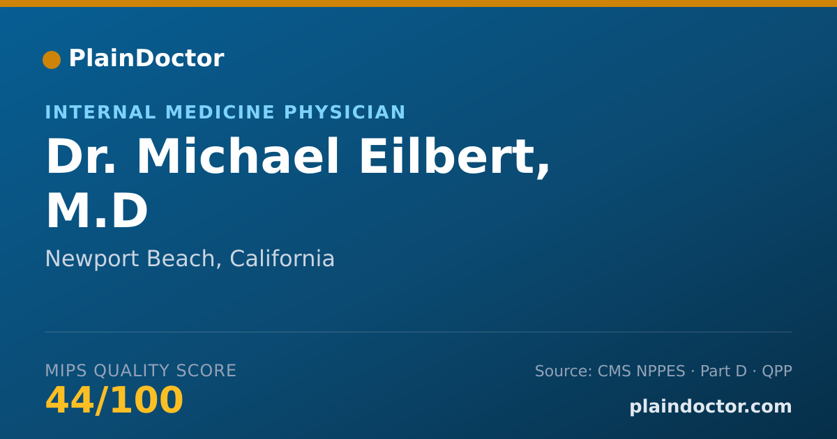 Shareable card for Michael Eilbert, M.D - Internal Medicine Physician, Newport Beach, CA