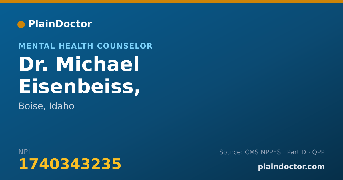 Shareable card for Michael Eisenbeiss, PSYCHOLOGIST COUNSEL - Mental Health Counselor, Boise, ID