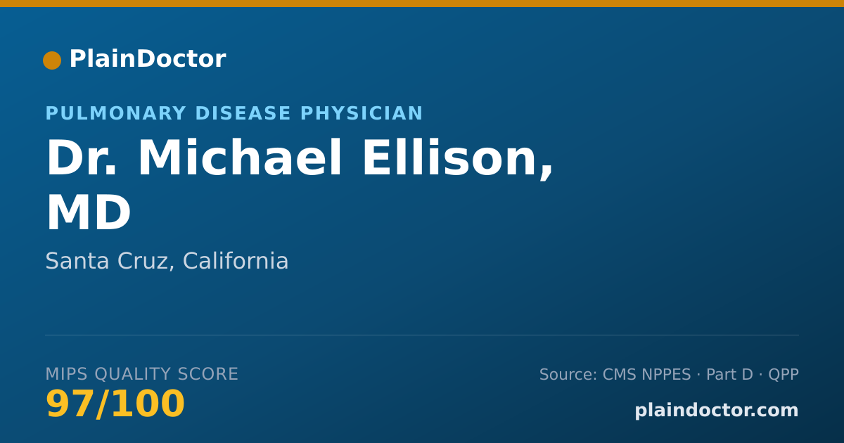 Shareable card for Michael Ellison, MD - Critical Care Medicine (Internal Medicine) Physician, Santa Cruz, CA