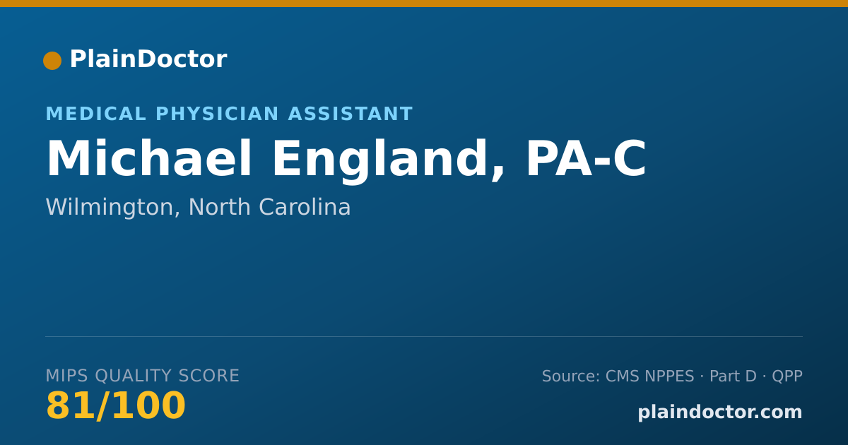 Shareable card for Michael England, PA-C - Medical Physician Assistant, Wilmington, NC