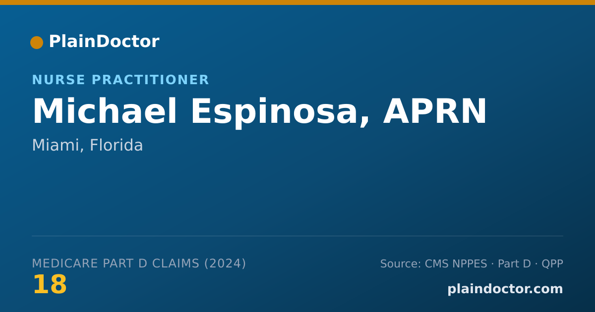 Shareable card for Michael Espinosa, APRN - Nurse Practitioner, Miami, FL