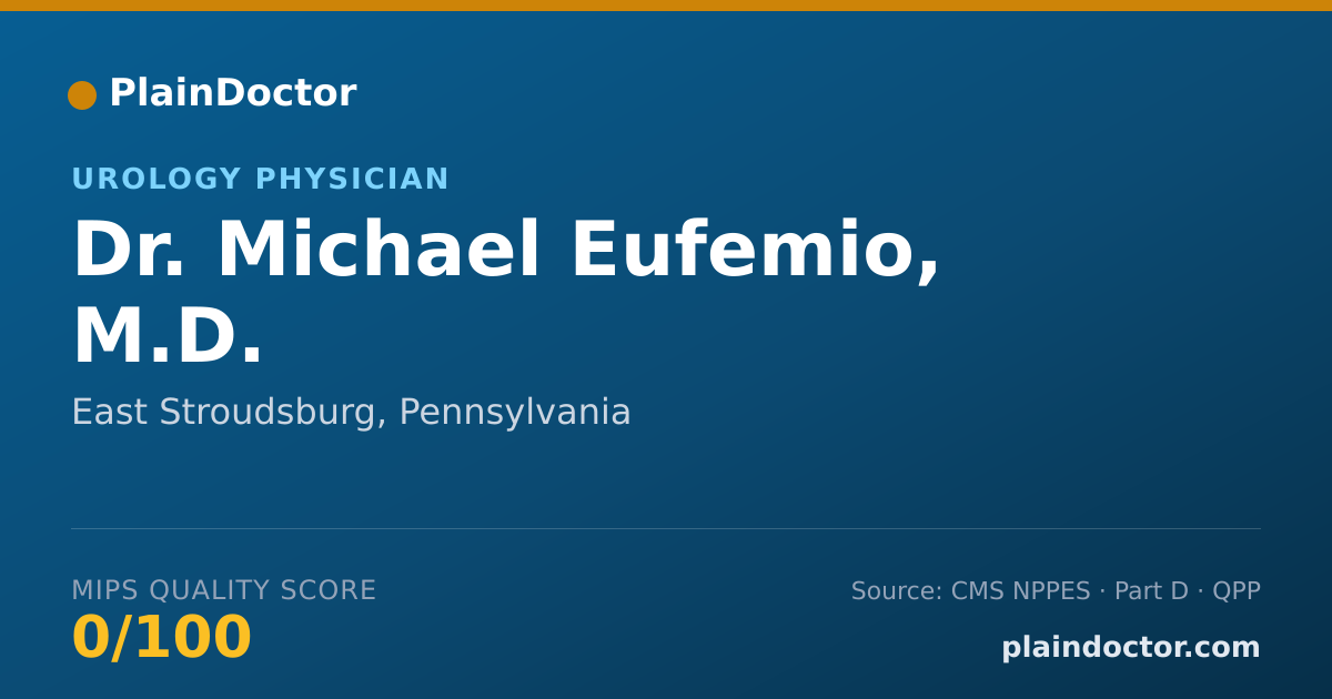 Shareable card for Michael Eufemio, M.D. - Urology Physician, East Stroudsburg, PA