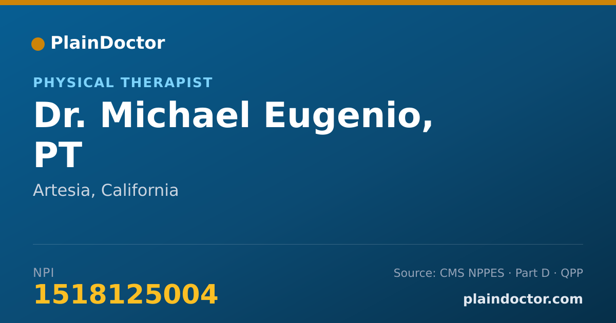 Shareable card for Michael Eugenio, PT - Physical Therapist, Artesia, CA