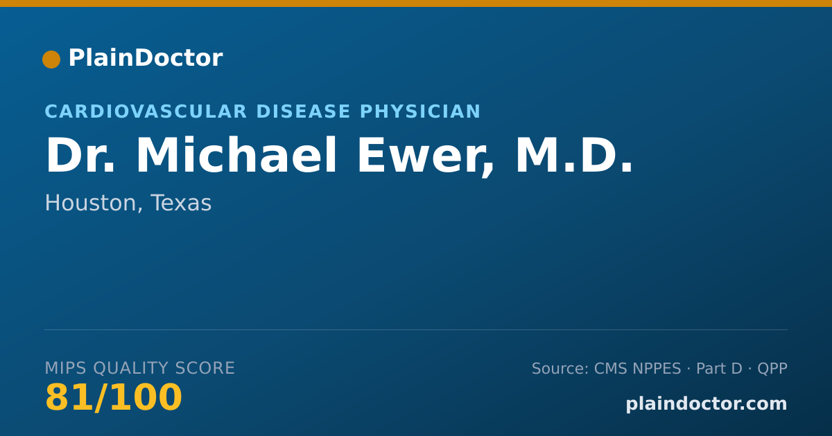 Shareable card for Michael Ewer, M.D. - Cardiovascular Disease Physician, Houston, TX