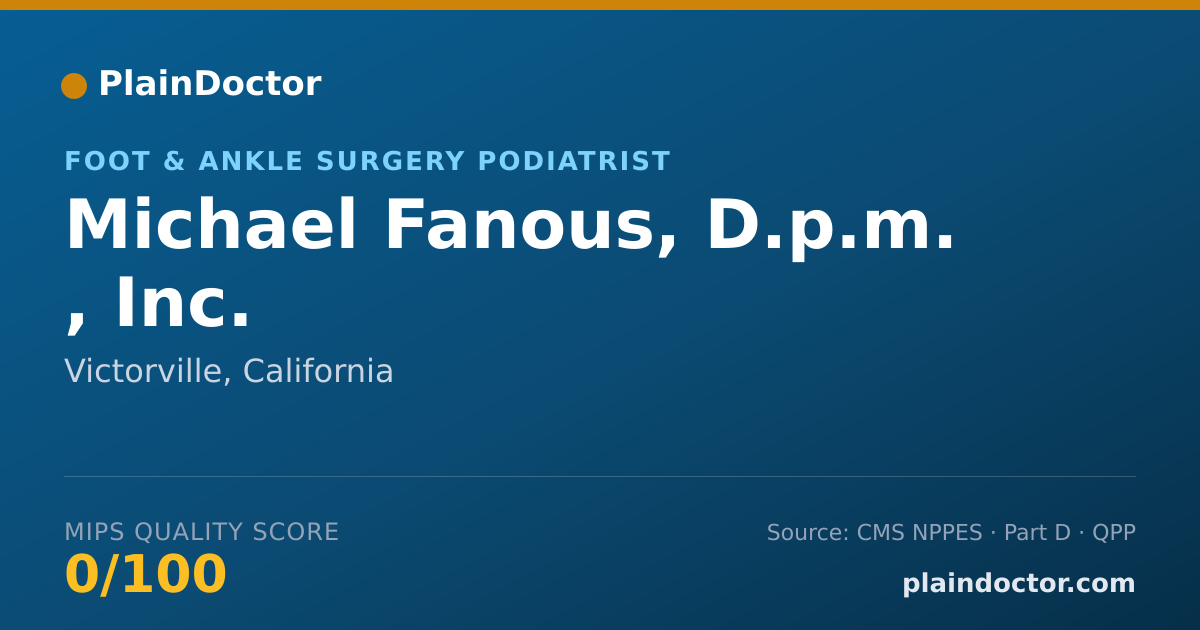 Shareable card for Michael Fanous, D.p.m. , Inc. - Foot & Ankle Surgery Podiatrist, Victorville, CA