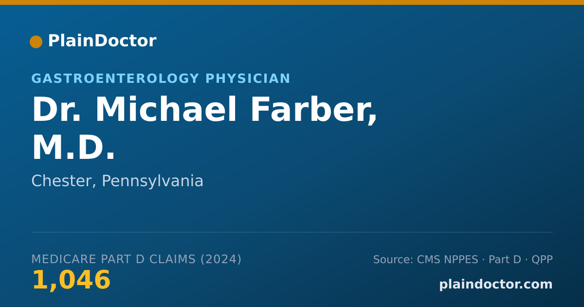Shareable card for Michael Farber, M.D. - Internal Medicine Physician, Chester, PA