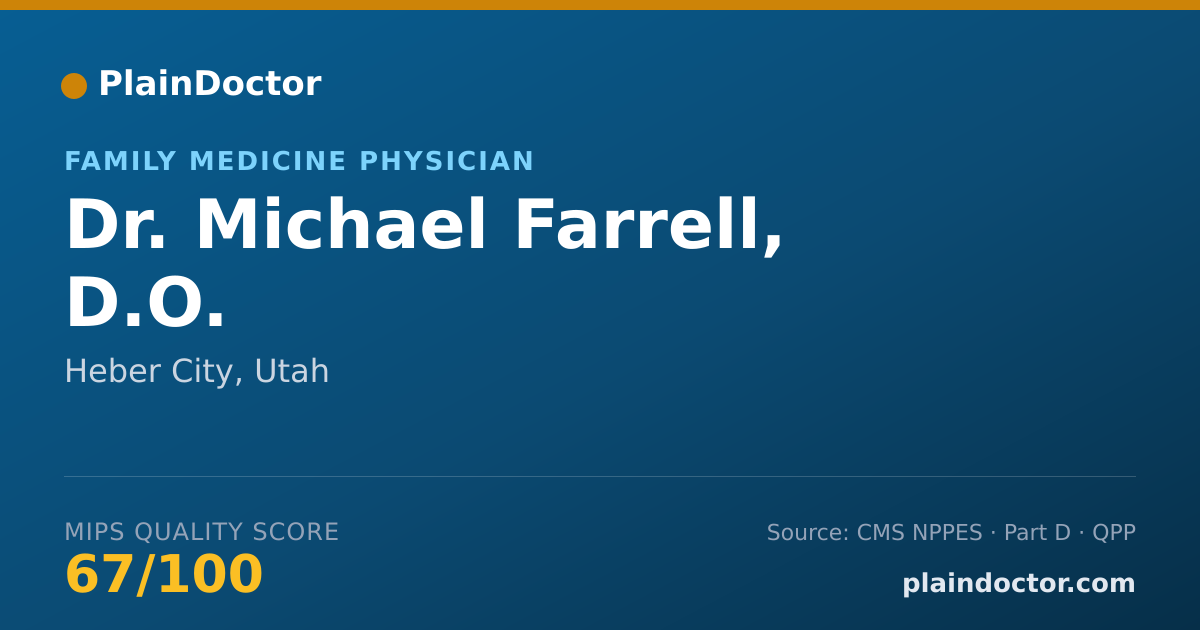 Shareable card for Michael Farrell, D.O. - Family Medicine Physician, Heber City, UT