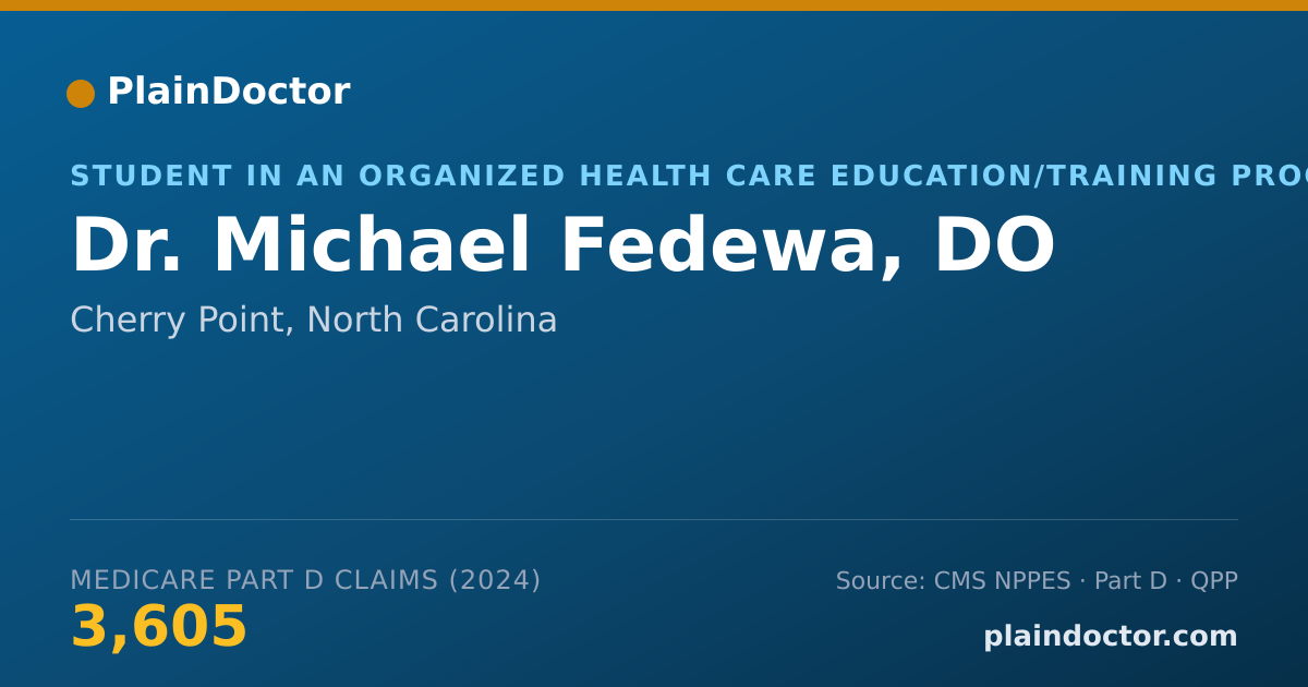 Shareable card for Michael Fedewa, DO - Student in an Organized Health Care Education/Training Program, Cherry Point, NC