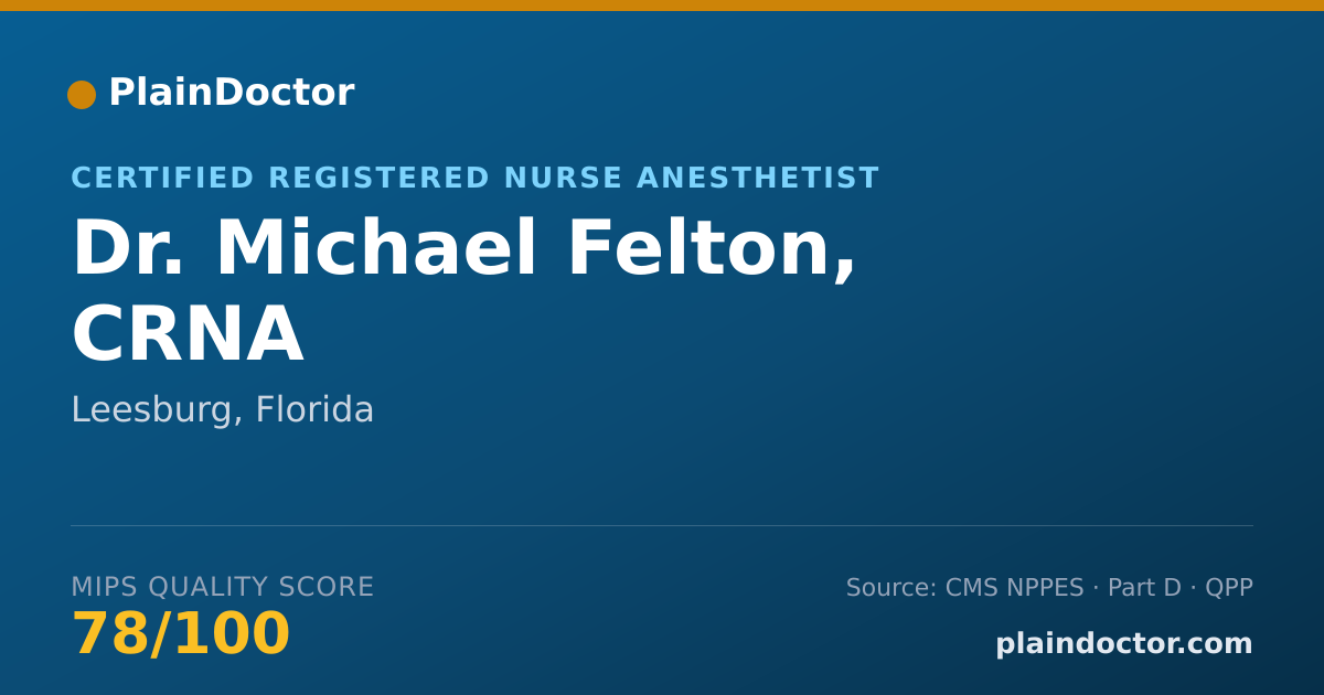 Shareable card for Michael Felton, CRNA - Certified Registered Nurse Anesthetist, Leesburg, FL