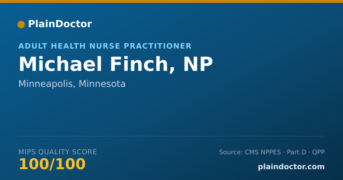 Shareable card for Michael Finch, NP - Adult Health Nurse Practitioner, Minneapolis, MN
