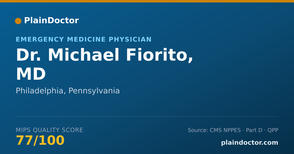 Shareable card for Michael Fiorito, MD - Emergency Medicine Physician, Philadelphia, PA