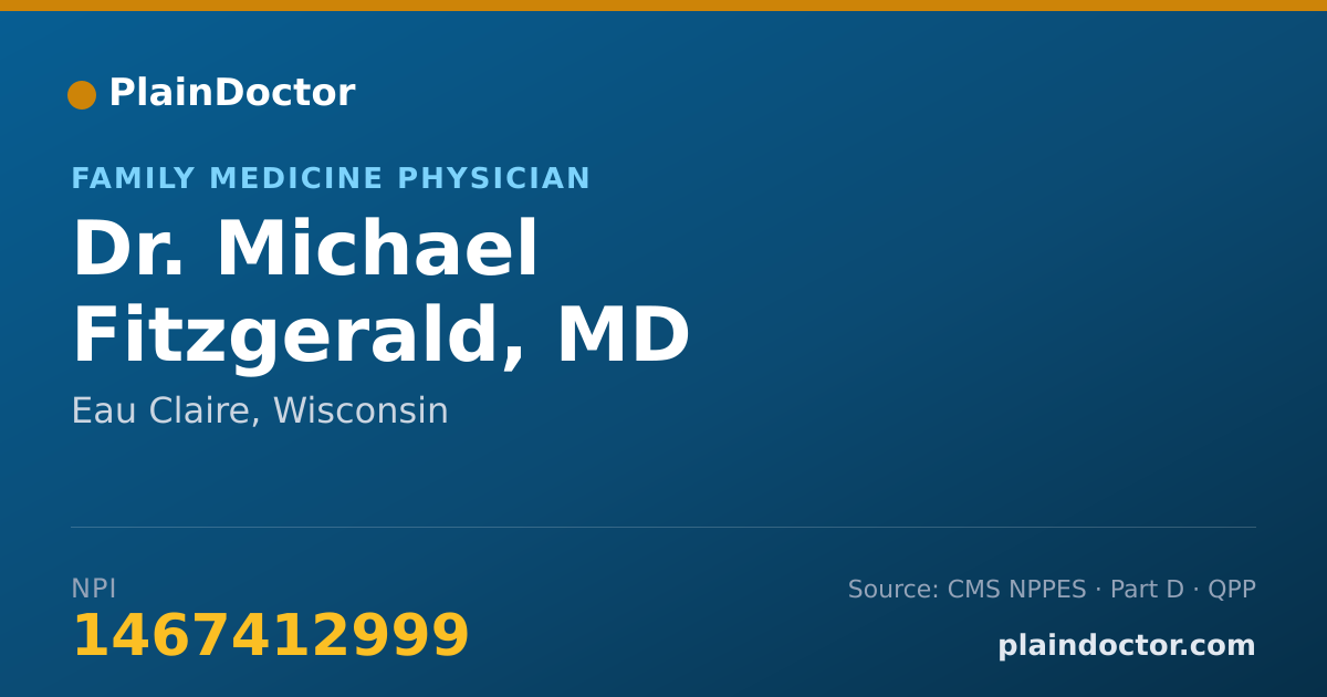Shareable card for Michael Fitzgerald, MD - Family Medicine Physician, Eau Claire, WI