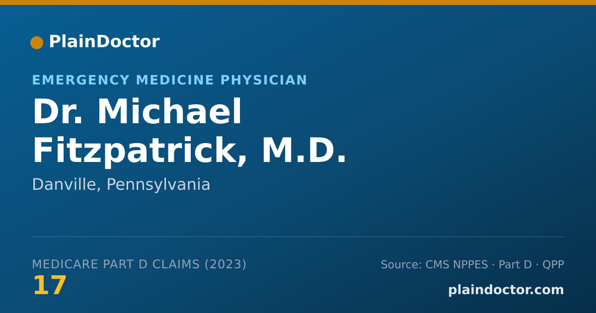 Shareable card for Michael Fitzpatrick, M.D. - Emergency Medicine Physician, Danville, PA