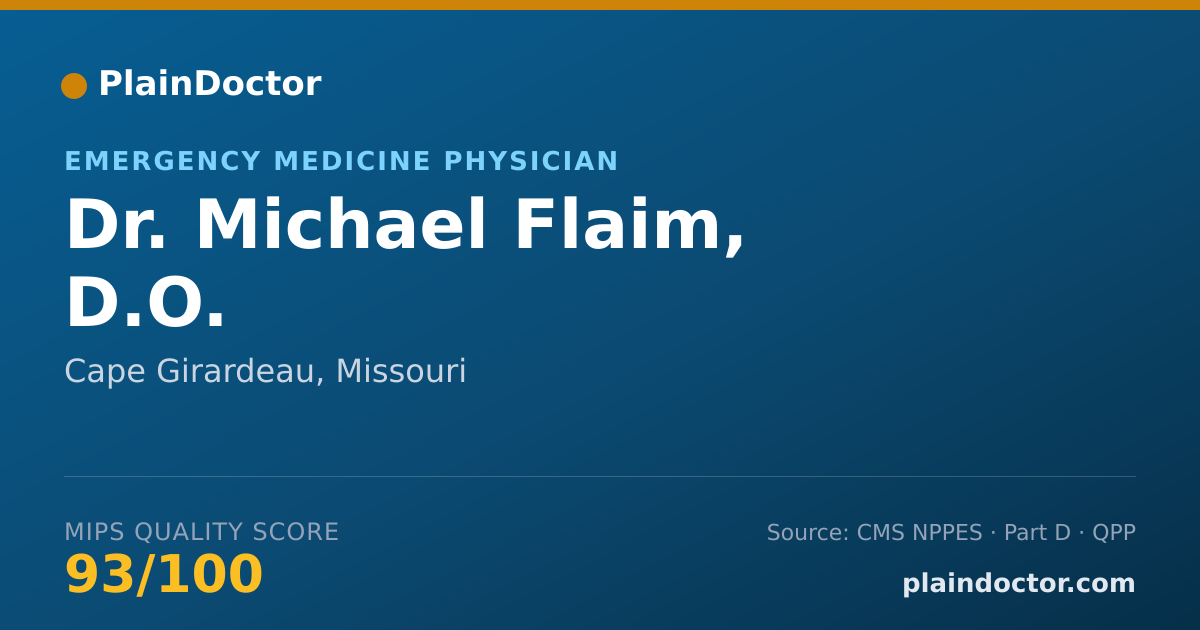Shareable card for Michael Flaim, D.O. - Emergency Medicine Physician, Cape Girardeau, MO