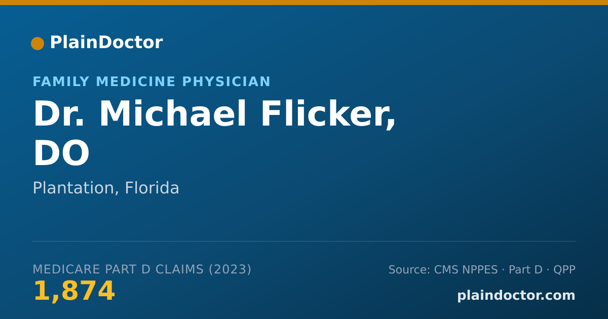 Shareable card for Michael Flicker, DO - Family Medicine Physician, Plantation, FL