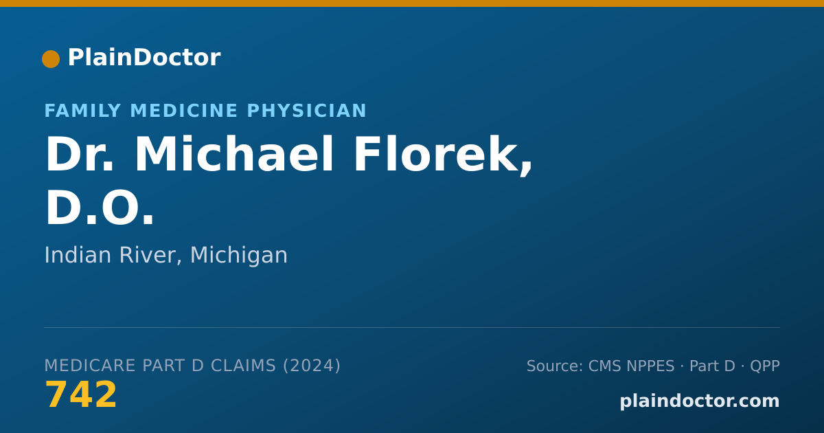 Shareable card for Michael Florek, D.O. - Family Medicine Physician, Indian River, MI
