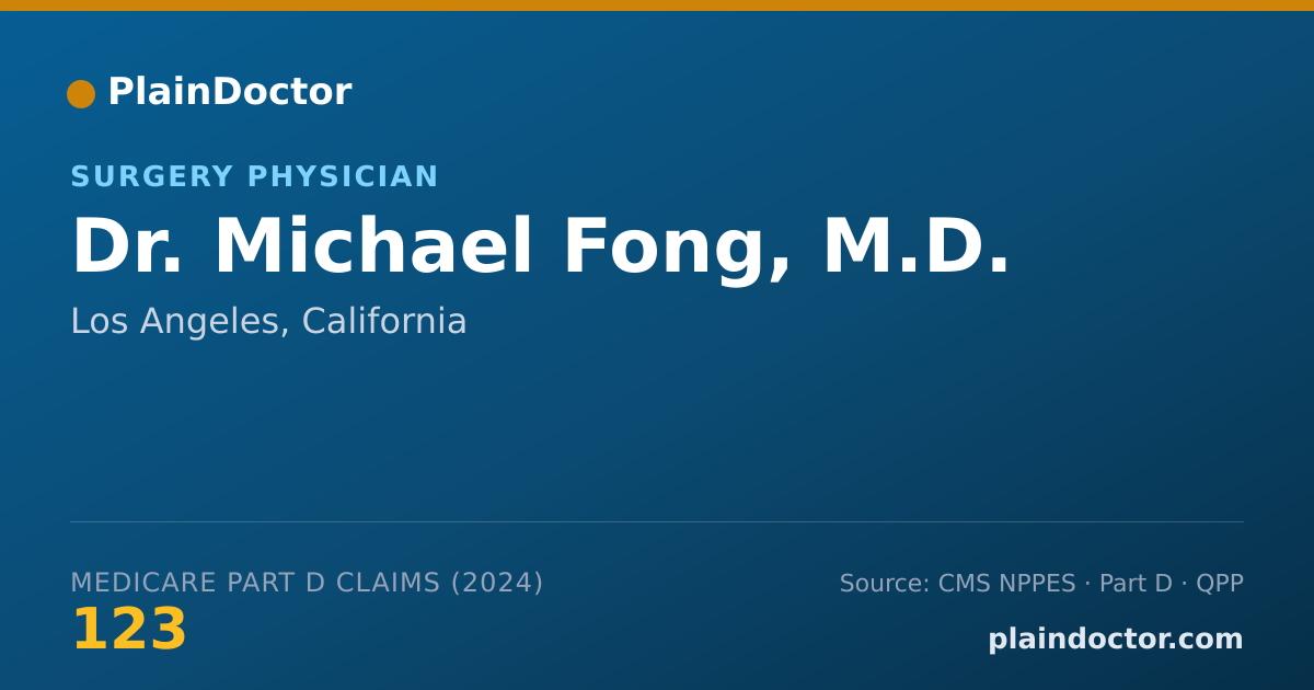 Shareable card for Michael Fong, M.D. - Surgery Physician, Los Angeles, CA