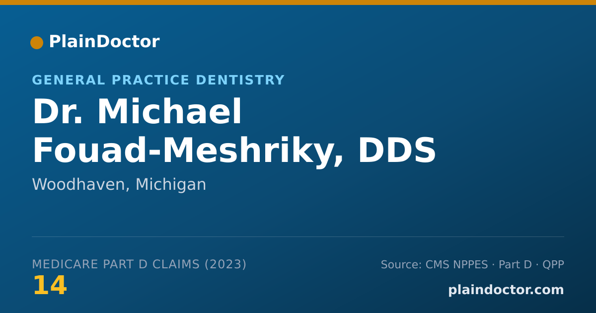 Shareable card for Michael Fouad-Meshriky, DDS - General Practice Dentistry, Woodhaven, MI
