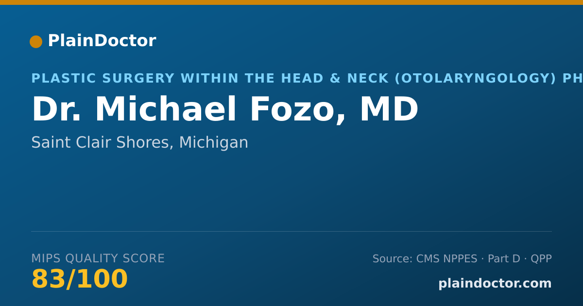 Shareable card for Michael Fozo, MD - Plastic Surgery within the Head & Neck (Otolaryngology) Physician, Saint Clair Shores, MI