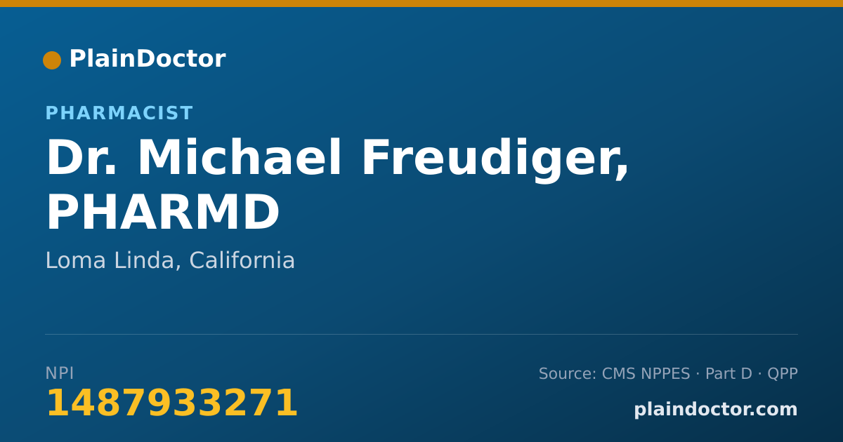 Shareable card for Michael Freudiger, PHARMD - Pharmacist, Loma Linda, CA