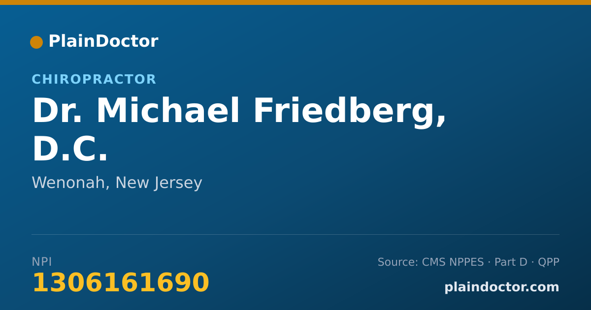 Shareable card for Michael Friedberg, D.C. - Chiropractor, Wenonah, NJ