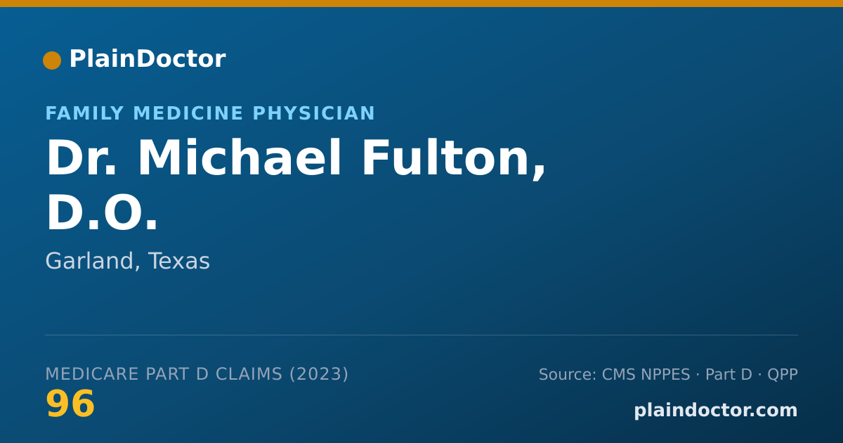 Shareable card for Michael Fulton, D.O. - Family Medicine Physician, Garland, TX