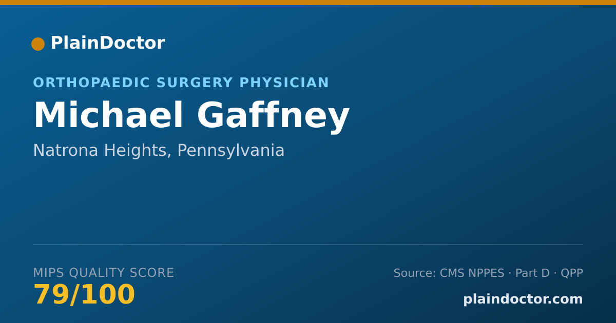 Shareable card for Michael Gaffney - Orthopaedic Surgery Physician, Natrona Heights, PA